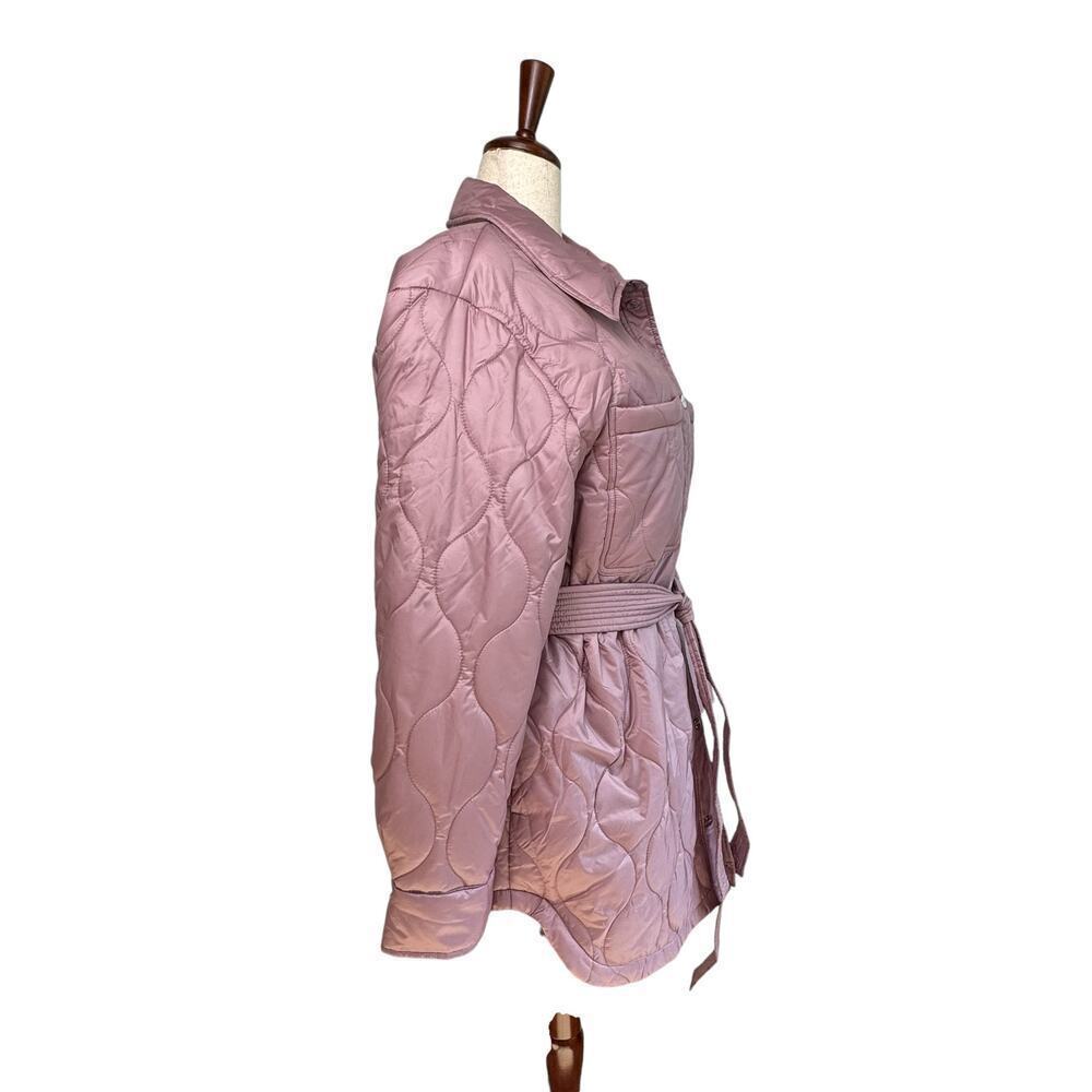 Sanctuary Dusky Pink Lightweight Quilted Puffy Belted Jacket Wm’s XL NWT - Picture 2 of 5